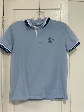 Jacadi Light Blue Polo with Navy & White Trim size 12